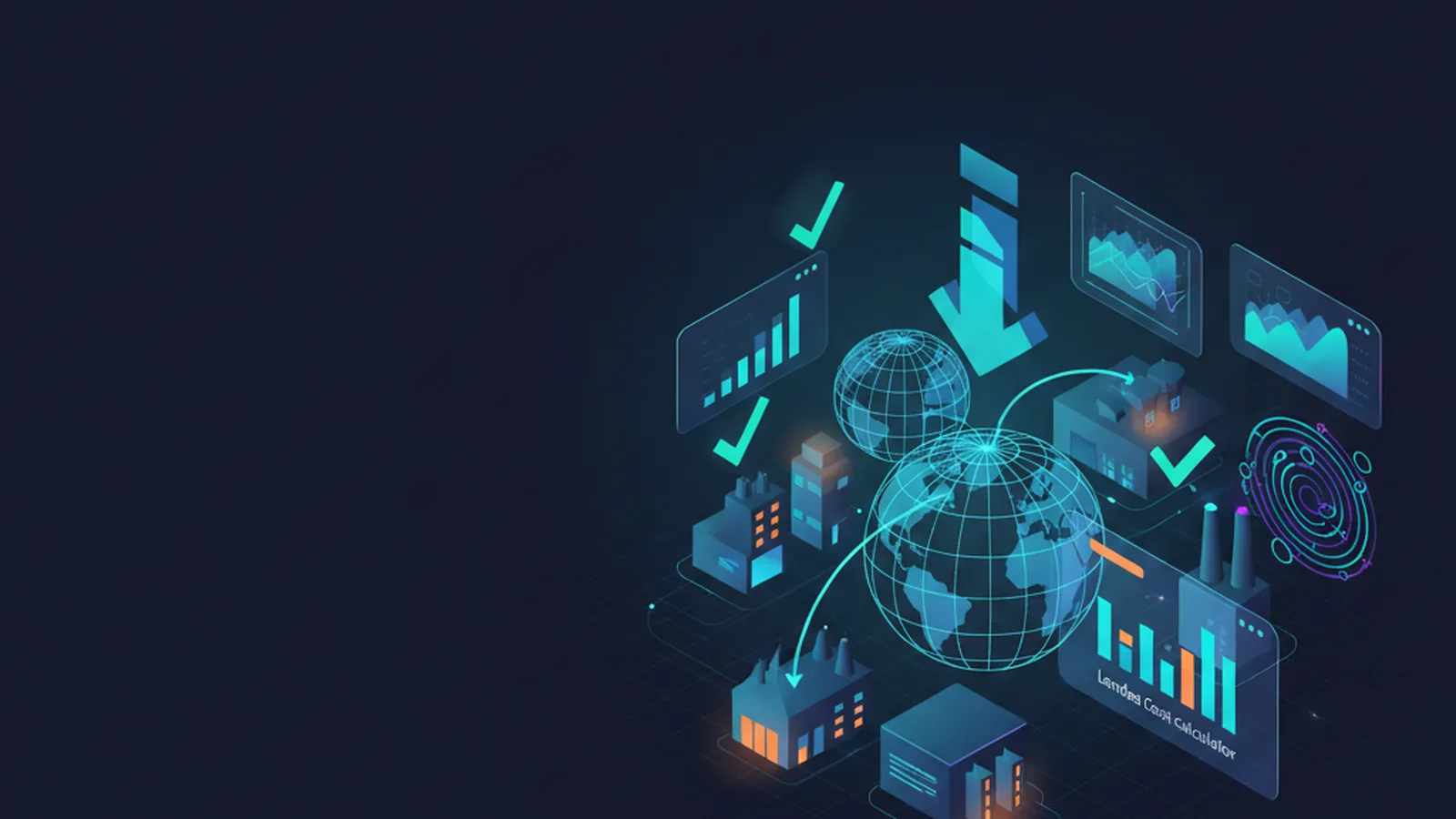 Forthsource vs Faire wholesale supply comparison, with a global sourcing illustration featuring cool cyan accents