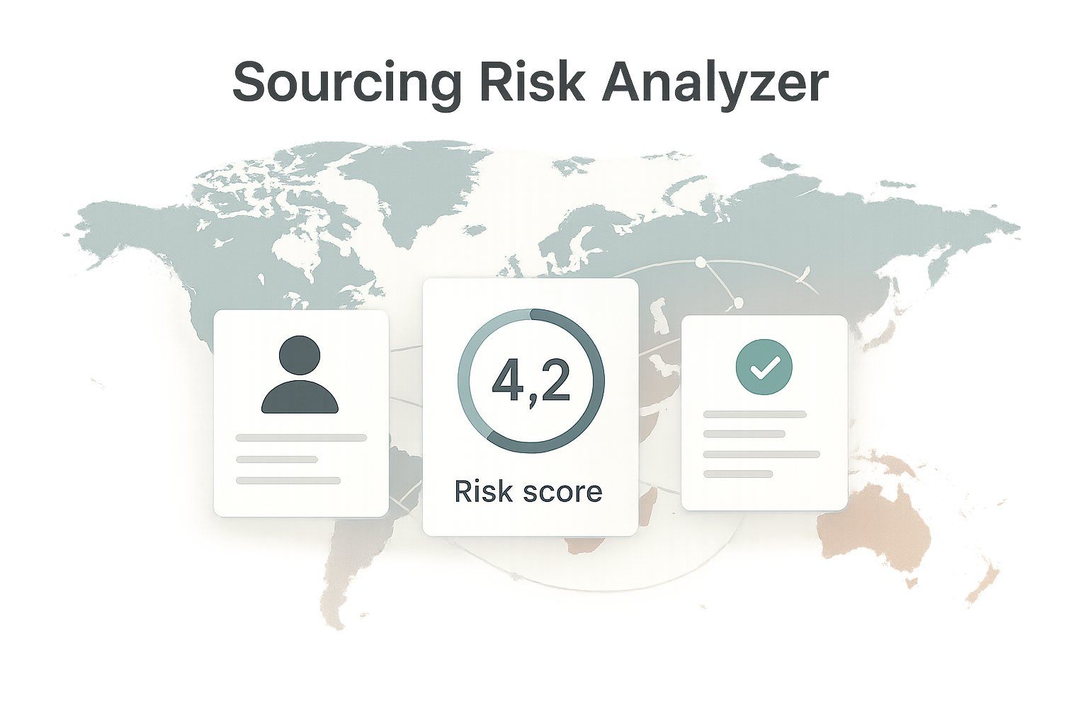 Sourcing risk analyzer visualizes a complex network of interconnected suppliers, highlighting potential vulnerabilities with abstract data flows