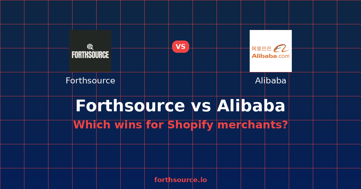 Forthsource vs Alibaba: Full Comparison 2026 — comparison card showing both products